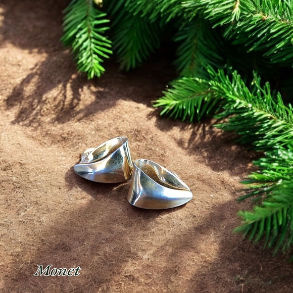 Monet Shiny Gold-tone Earrings - Picture 1 of 1